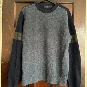 J Crew Blue Colour-block Sweater Sweater Size L
